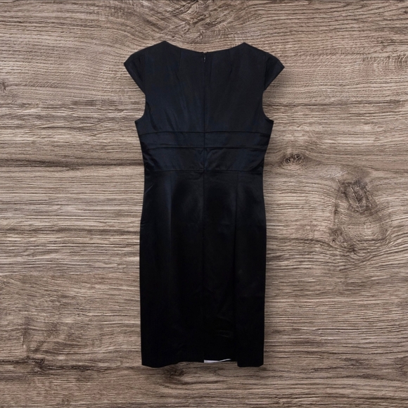 Laurel Black Sheath Midi Dress with Sweetheart Neckline Size Small - Picture 2 of 5